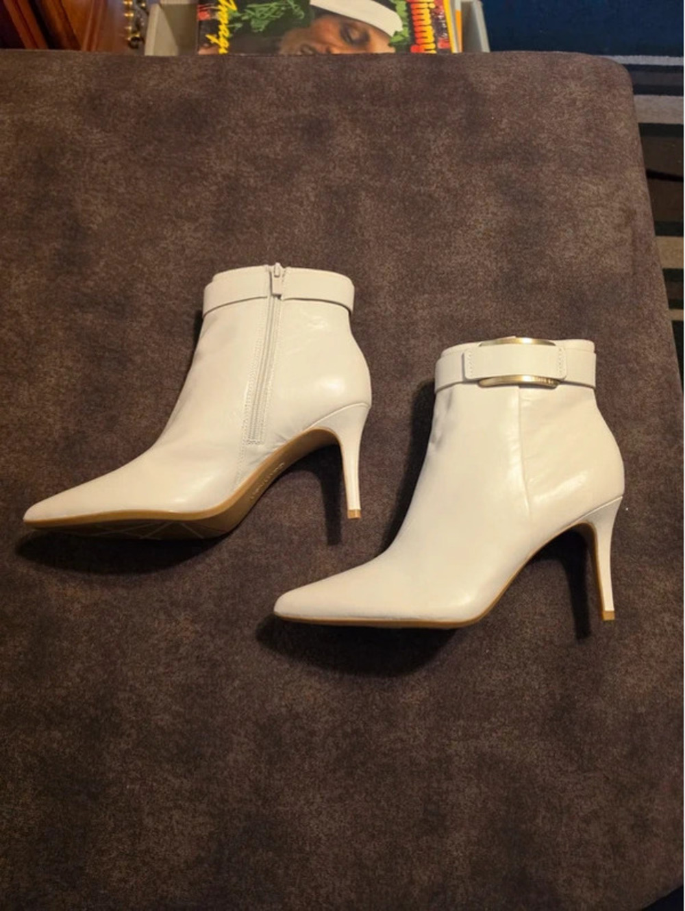 Calvin Klein Georgene Nappa Leather Booties sz 7.5